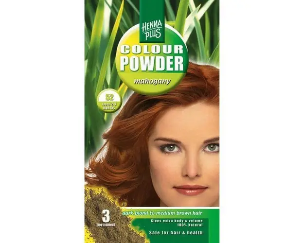 Pudra de hena, Colour Powder Mahogany 52, Hennaplus, 100 gr