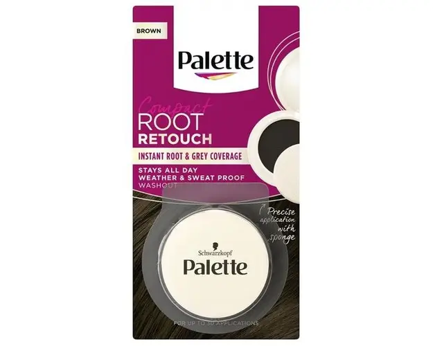 Pudra de Par Nuantatoare pentru Acoperirea Firelor Albe - Schwarzkopf Palette Compact Root Retouch, 4-0 Brown, 3 g
