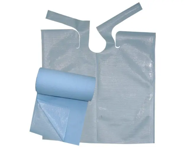 Rola Bavete Cosmetice Albastre - Prima Nursing Bib with Ties Roll 61 x 53 cm