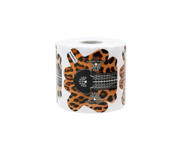 Sabloane unghii constructie din hartie, leopard, 300 buc