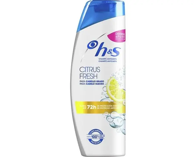 Sampon Antimatreata pentru Par Gras - Head&amp;Shoulders Champu Anticaspa Citrus Fresh Cabello Graso 72h, 340 ml