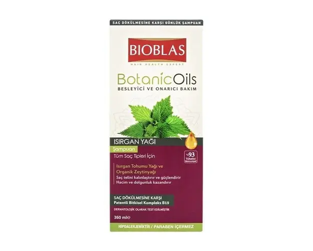 Sampon Bioblas Botanic Oils cu ulei de urzica pentru par subtire si fragil, 360 ml