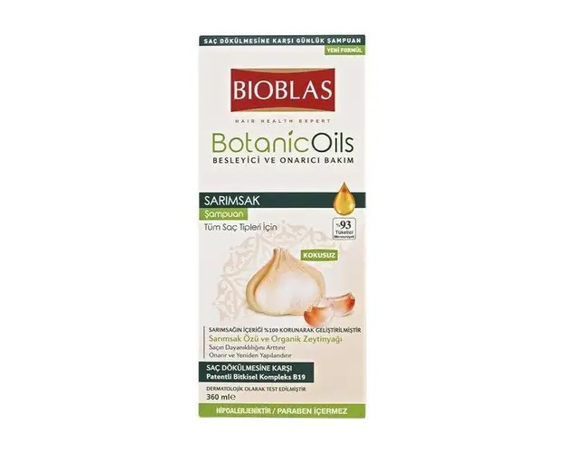 Sampon Bioblas Botanic Oils cu ulei de usturoi pentru toate tipurile de par, 360 ml