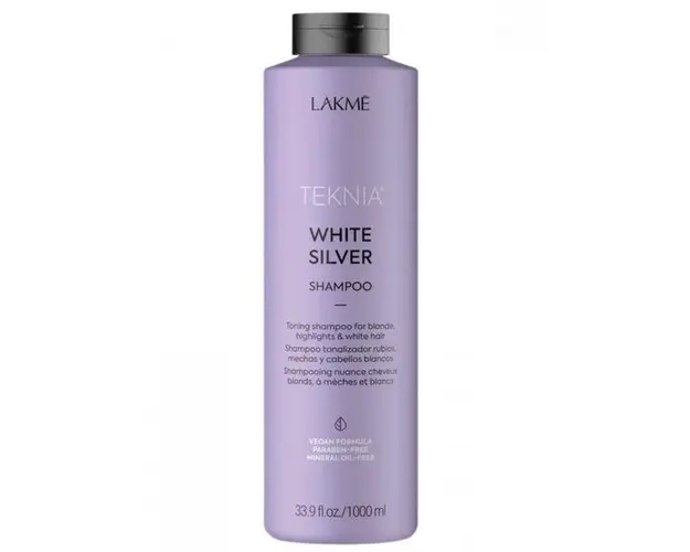 Sampon colorant pentru par blond, Lakme Teknia, White Silver Shampoo, 1000ml Lakme