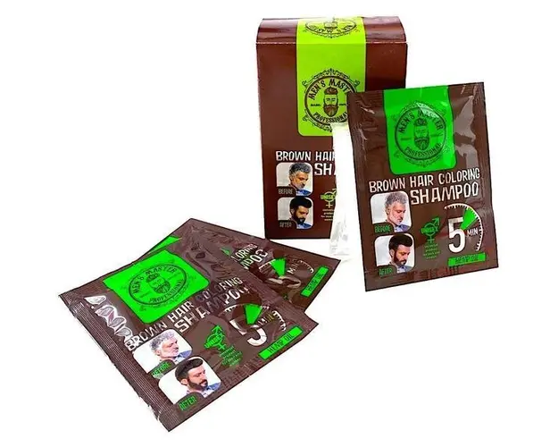 Sampon Colorant Unisex pentru Par si Barba Men&#039;s Master Professional - Nuanta Saten 5 pachete x 25m