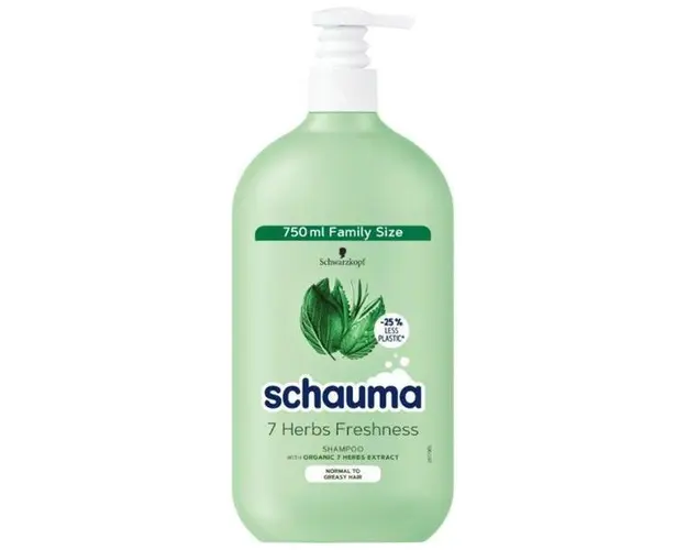 Sampon cu 7 Plante pentru Par Normal Spre Gras - Schwarzkopf Schauma 7 Herbs Shampoo for Normal to Greasy Hair, 750 ml