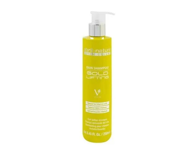 Sampon cu celule stem ingrijire par cret sau ondulat Gold Lifting Abril et Nature, 250 ml