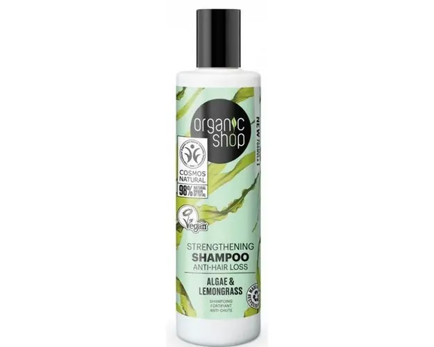 Sampon Fortifiant Impotriva Caderii Parului cu Alge &amp; Lemongrass Organic Shop, 280 ml