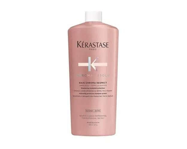 Sampon Hidratant pentru Par Vopsit Fin si Mediu - Kerastase Chroma Absolu Bain Chroma Respect Amino Acid + Centella Asiatica Shampoing Hydratant Protecteur, 1000 ml