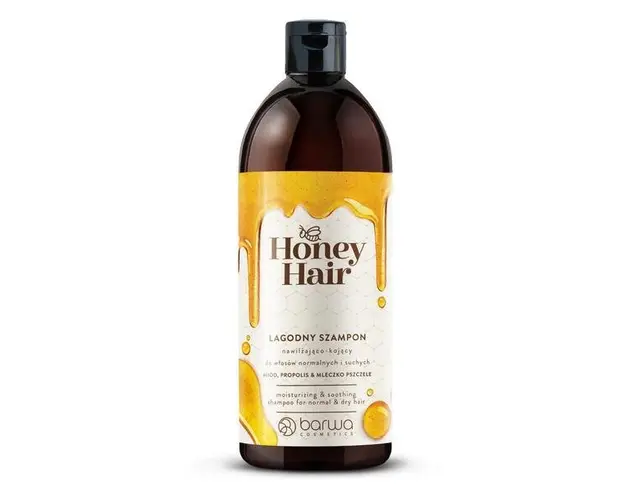 Sampon Honey Hair pentru par normal si uscat, cu laptisor de matca, miere si propolis Barwa Cosmetics 480 ml 