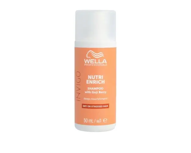 Sampon Intens Nutritiv pentru Par Uscat si Deteriorat - Wella Professionals Invigo Nutri-Enrich, Mini, varianta 2023, 50 ml