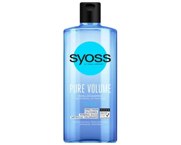 Sampon Micelar pentru Volum pentru Par Normal Spre Subtire - Syoss Professional Performance Japanese Inspired Pure Volume Micellar Shampoo for Normal to Thin Hair, 440 ml