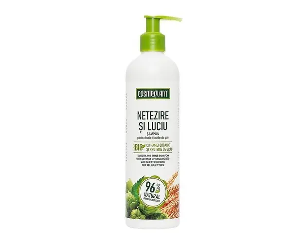 Sampon &bdquo;Netezire si Luciu&rdquo; cu extract de hamei organic si proteine de gr&acirc;u, 400 ml