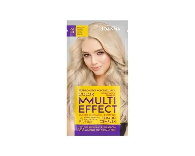 Sampon nuantator fara amoniac Joanna Multi Effect 02 blond perlat, 35ml