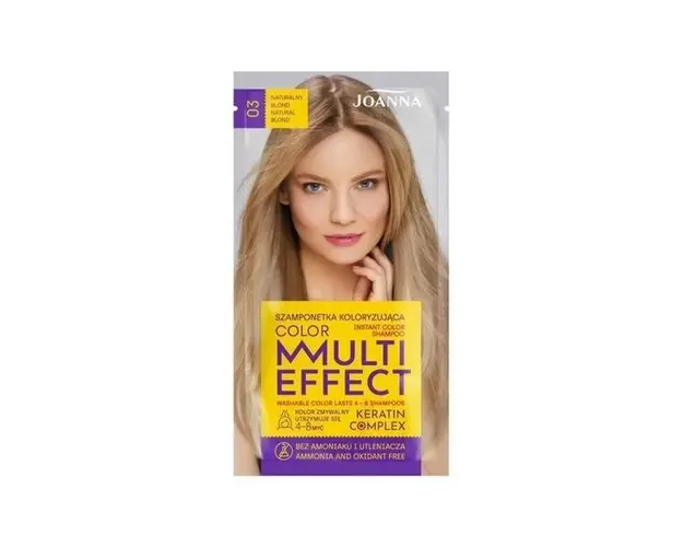Sampon nuantator fara amoniac Joanna Multi Effect 03 blond natural, 35ml