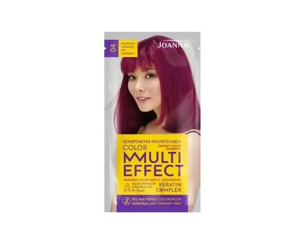 Sampon nuantator fara amoniac Joanna Multi Effect 04 rosu zmeuriu, 35ml