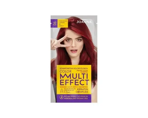 Sampon nuantator fara amoniac Joanna Multi Effect 05 rosu coacaza, 35ml