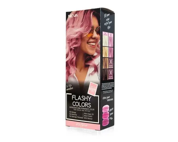 Vopsea Semi-Permanenta 100% Vegana - Neva Flashy Colors Soft Pink, nuanta Blond Rose, 100 ml