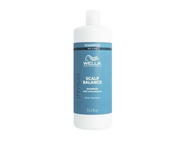 Sampon pentru Curatare Profunda pentru Scalp Gras - Wella Professionals Invigo Scalp Balance Deep Cleansing, varianta 2023, 1000 ml