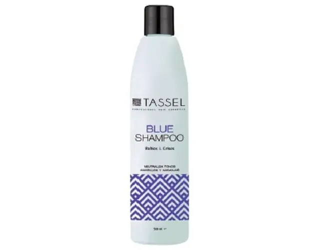 Sampon pentru neutralizarea tonurilor galbene Tassel Blue Shampoo, par vopsit si decolorat, 500 ml