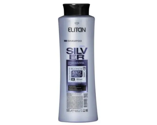Sampon pentru par blond Elitan - Anti Galben (Efect Argintiu Fumuriu), 500 ml