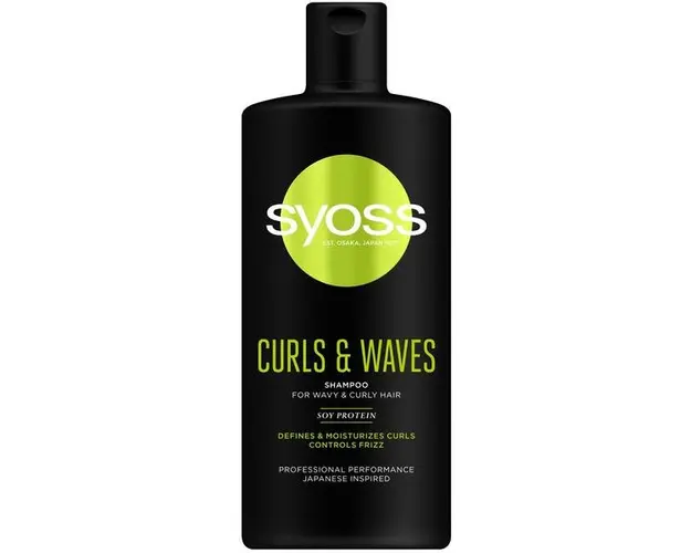 Sampon pentru Par Cret sau Ondulat - Syoss Professional Performance Japanese Inspired Curls &amp; Waves Shampoo for Wavy &amp; Curly Hair, 440 ml