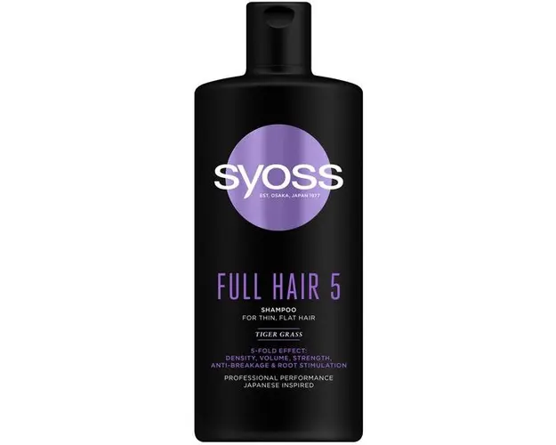 Sampon pentru Par Subtire Fara Volum - Syoss Full Hair 5 Shampoo for Thin, Flat Hair, 440 ml