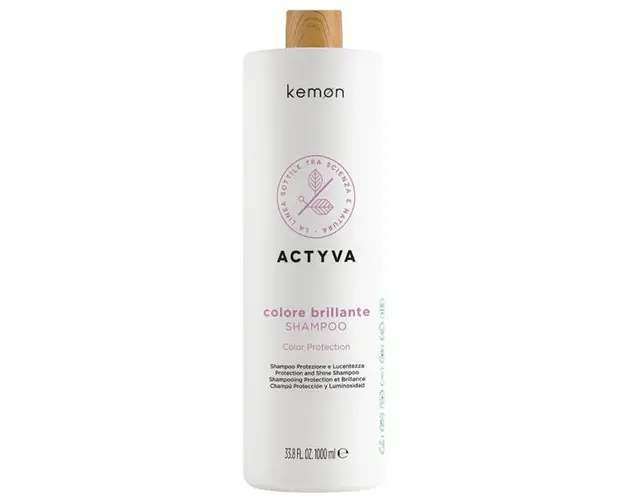 Sampon pentru Par Vopsit - Kemon Actyva Colore Brillante Shampoo, 1000 ml