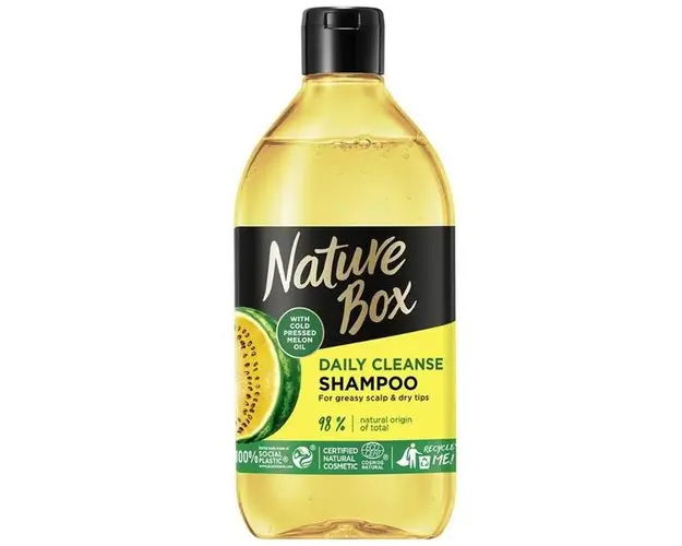 Sampon pentru Utilizarea Zilnica - Nature Box Daily Cleanse Shampoo with Cold Pressed Melon Oil, 385 ml