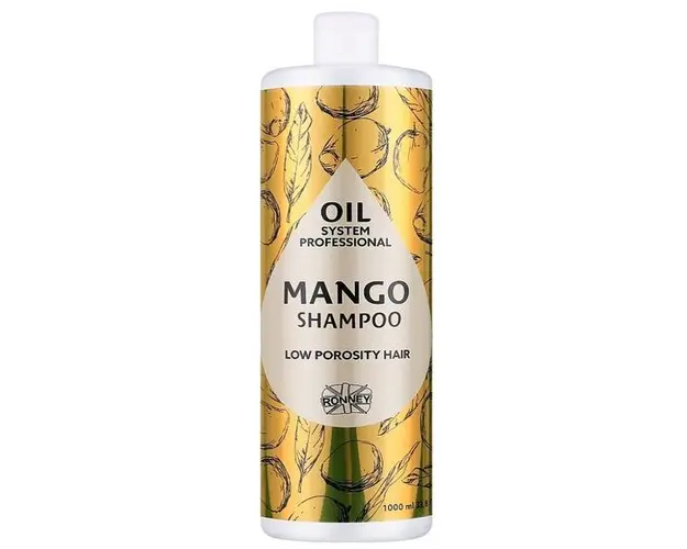 Sampon Profesional cu Ulei de Mango Oil System Ronney, pentru par cu Porozitate Scazuta 1000 ml