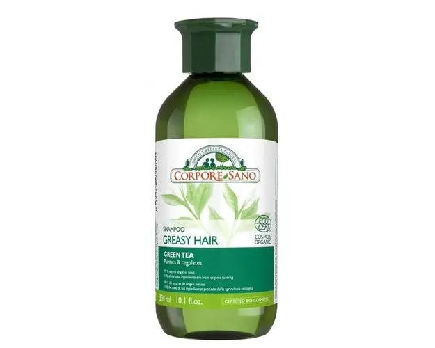 Sampon Purifiant Pentru Par Gras cu Ceai Verde si Urzica Corpore Sano, 300ml