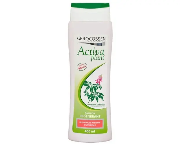 Sampon Regenerant Activa Plant cu Ulei de Ricin, Pantenol si Vitamine E, Gerocossen, 400 ml