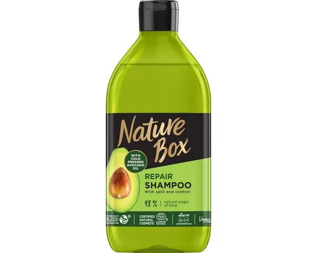 Sampon Reparator pentru Par Deteriorat cu Ulei de Avocado Presat la Rece - Nature Box Repair Shampoo with Cold Pressed Avocado Oil, 385 ml