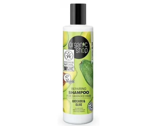 Sampon Reparator pentru Par Deteriorat cu Acocado si Masline Organic Shop, 280 ml
