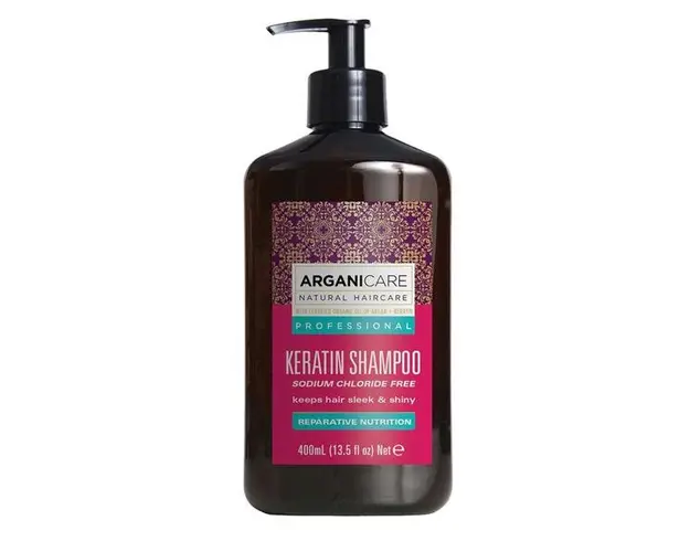 Sampon Reparator si Nutritiv cu Keratina pentru Parul Deteriorat si Tratat Chimic sau Termic Arganicare, 400ml