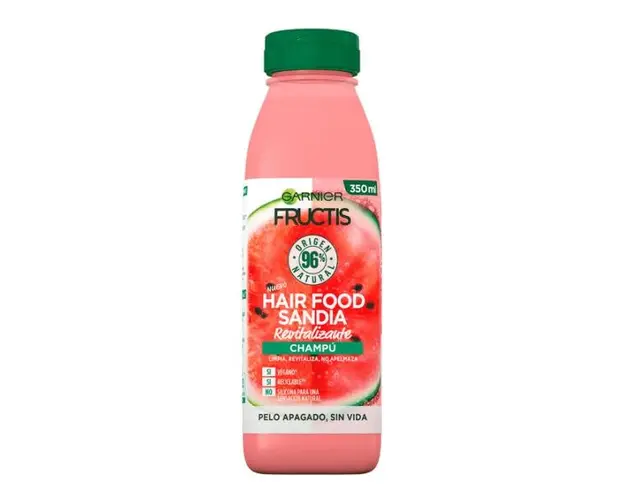 Sampon Revitalizant cu Pepene Verde pentru Par Tern - Garnier Fructis Hair Food Sandia Revitalizante Champu Pelo Apagado, Sin Vida, 350 ml