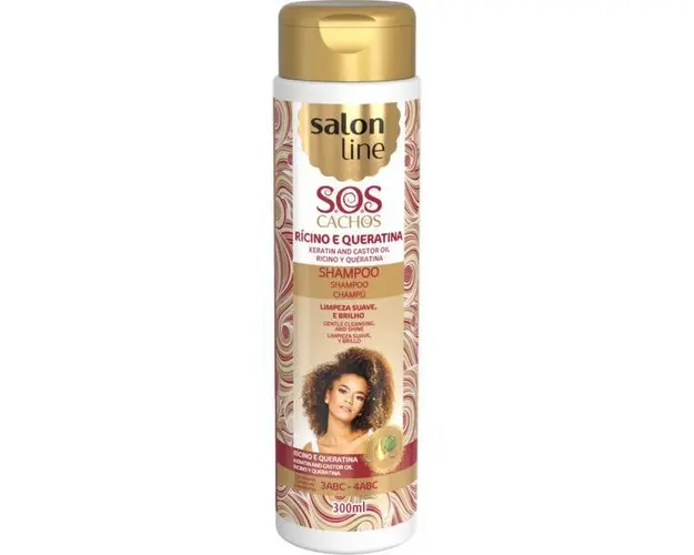 Sampon S.O.S ulei ricin si keratina, par cret, Salon Line 300ml