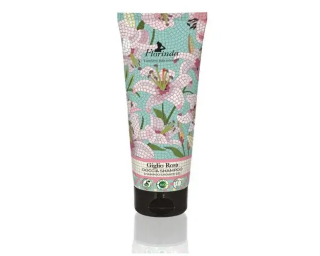 Sampon si Gel de Dus Vegetal cu Parfum de Crin Roz - La Dispensa Florinda Doccia Shampoo Giglio Rosa, 200 ml