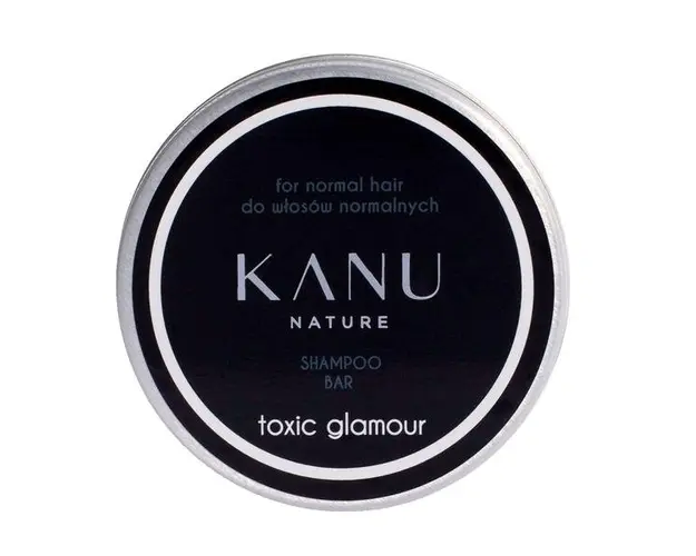 Sampon Solid Glamour Toxic in Cutie de Metal pentru Par Normal - KANU Nature Shampoo Bar for Normal Hair Toxic Glamour, 75 g