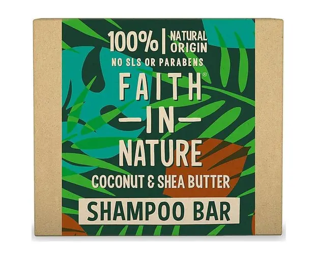 Sampon Solid Nutritiv cu Cocos si Unt de Shea pentru Par Uscat Faith in Nature, 85 g