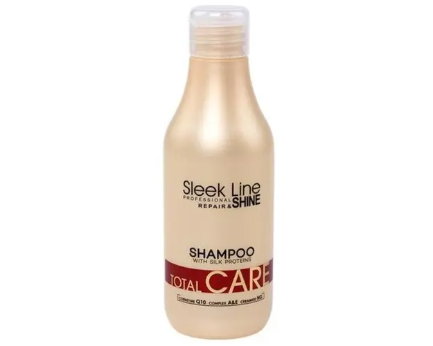 Sampon Total Care cu proteine din matase Sleek Line, 300 ml 