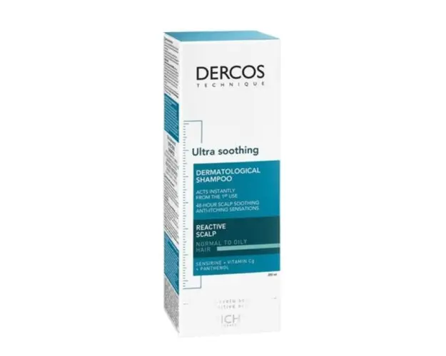 Sampon ultra calmant pentru par gras si normal Dercos Ultra Soothing, Vichy, 200 ml