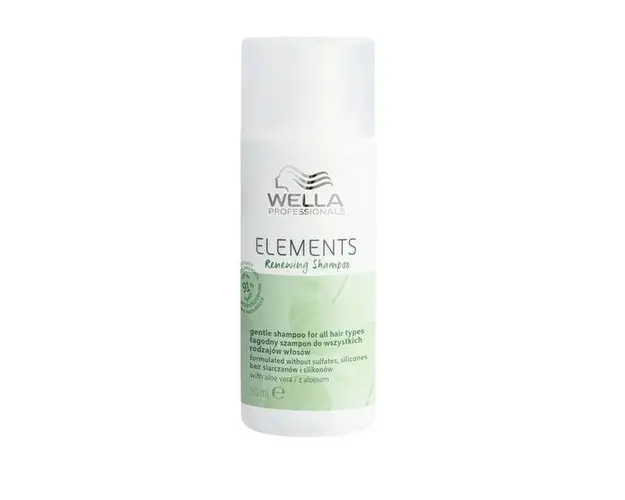 Sampon Vegan pentru Toate Tipurile de Par - Wella Professionals Elements Renewing Mini Shampoo, varianta 2023, 50 ml