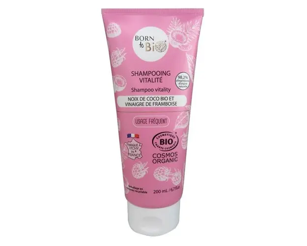 Sampon Bio Vitalizant cu Ulei de Cocos si Otet de Zmeura - Born to Bio Shampoo Vitality, 200ml