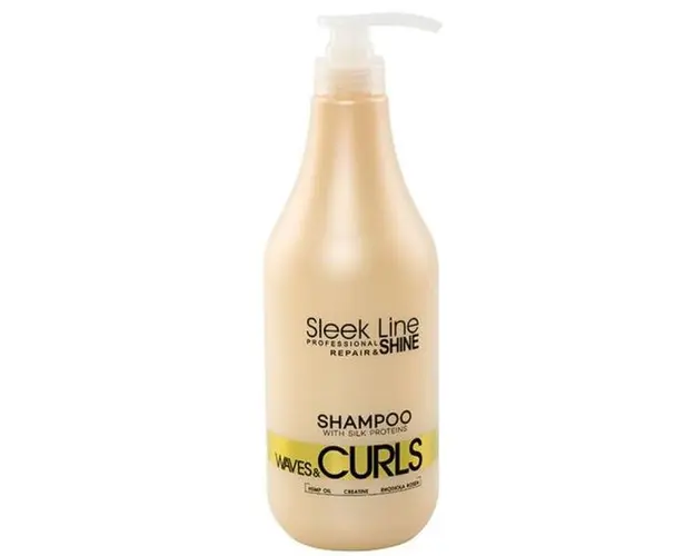 Sampon Waves &amp; Curls Sleek Line - par ondulat, 1000 ml