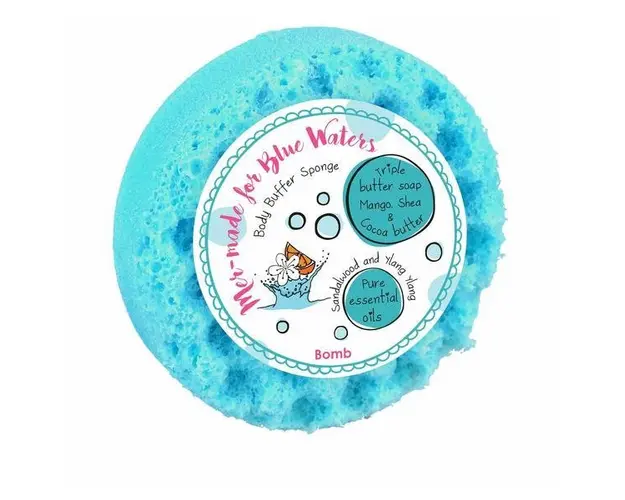 Sapun cu burete pentru masaj Mer-made for Blue Water, Bomb Cosmetics, 200 g