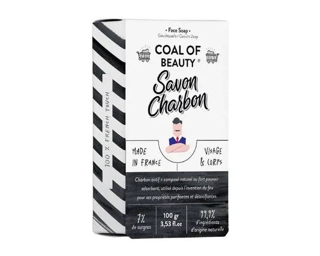 Sapun cu Carbune pentru Fata si Corp - Monsieur Barbier Coal of Beauty Face Soap, 100 g