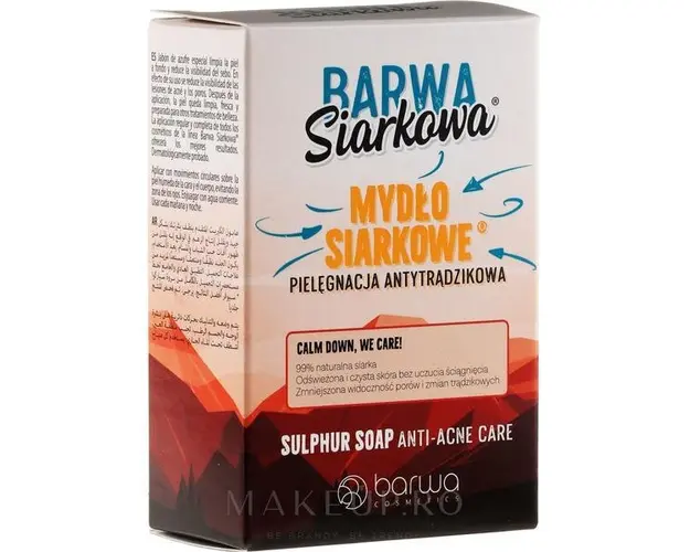 Sapun cu sulf &ndash; ingrijirea tenului acneic de la Barwa, 100 g