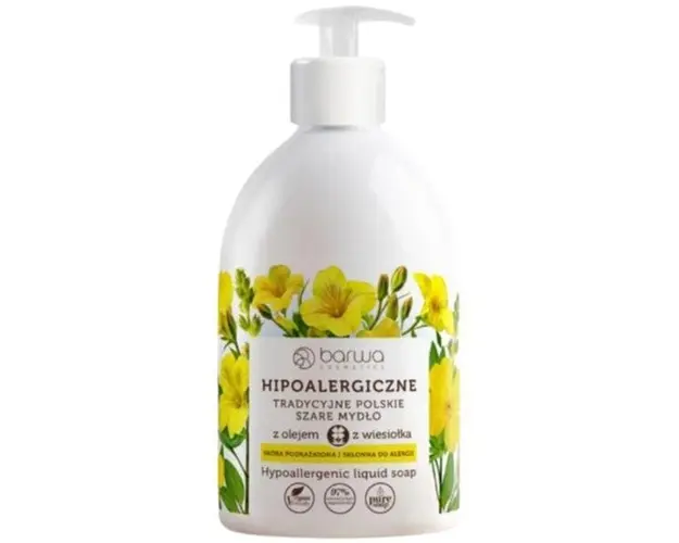 Sapun lichid hipoalergenic cu ulei de primula, piele predispusa la alergii, Barwa Cosmetics, 500 ml