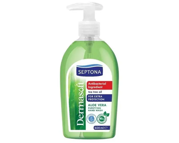 Sapun Lichid Purifiant cu Aloe pentru Maini - Septona Dermasoft Aloe Purifying Hand Wash, 600 ml
